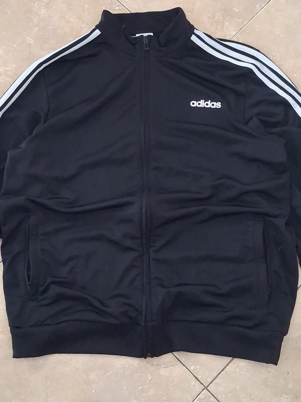 adidas Men's Black Track Jacket with Signature Three Stripes